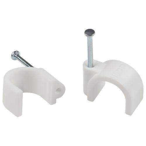 Скоба крепежная круглая 10мм пластик. бел. (уп.50шт) Эра Б0066648