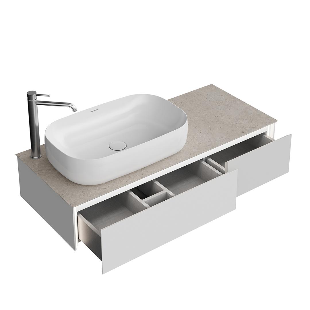 Тумба MAGICA подвесная 120, 2 ящика, утренний серый матовый