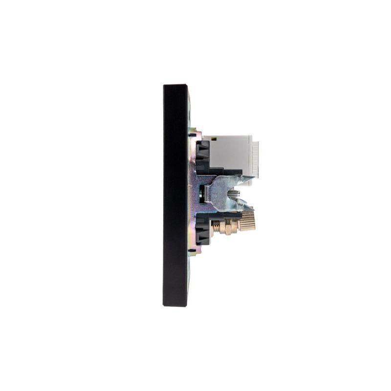 Розетка компьютерная + телевизионная СП STRONG MIELE RJ45 кат6 + TV антрацит Kranz KR-78-0722-5