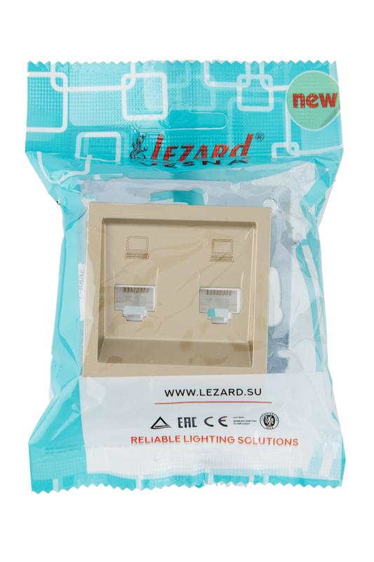 Розетка компьютерная двойн. VESNA зол. LEZARD 742-3688-141