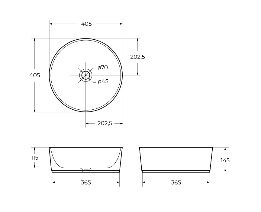 Накладная раковина BelBagno BB1342H300