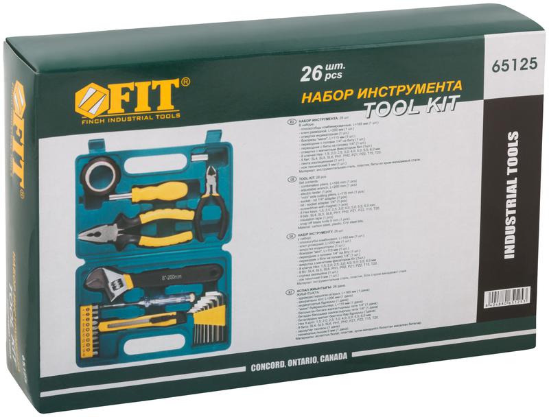 Набор инструмента 26шт пластиковый чемодан FIT 65125