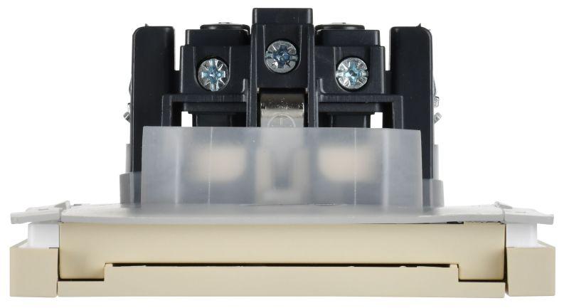 Розетка СП FORTE&PIANO 16А IP44 FP421 с заземл. защ. шторки с крышкой винт. крепл. ваниль IEK FP-R16-16-44-K10