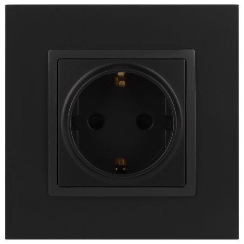 Розетка 1-м СП Эра Elegance 14-2101-05 16А IP20 16AX 250В 2P+E Schuko антрацит Эра Б0034269