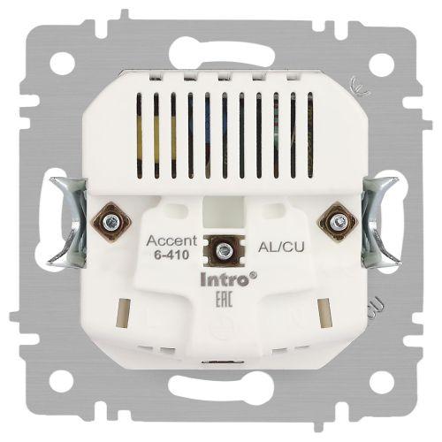 Розетка 1-м СП Accent 6-410-03 16А IP20 250В P+E Schuko + 2хUSB защ. шторки алюм. Intro Б0063694