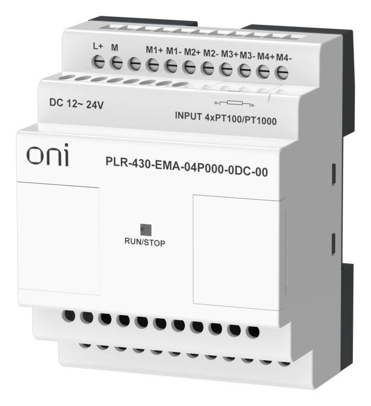 Модуль расширения входов выходов ПЛК 430 4 входа Pt100/Pt1000 24В DC ONI PLR-430-EMA-04P000-0DC-00