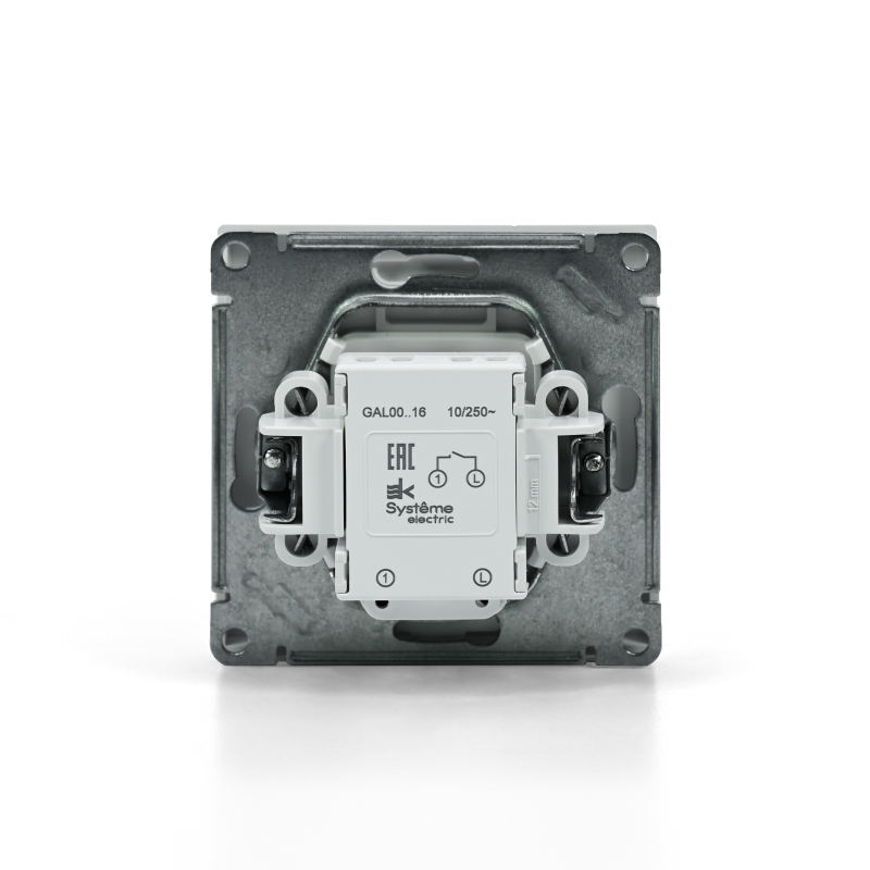 Выключатель кнопочный 1-кл. ArtGallery 10А с подсветкой механизм бел. SE GAL000116