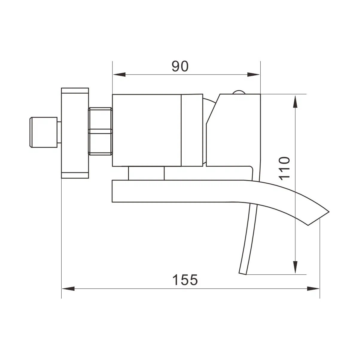 Смеситель для ванны Rose R1552H, черный