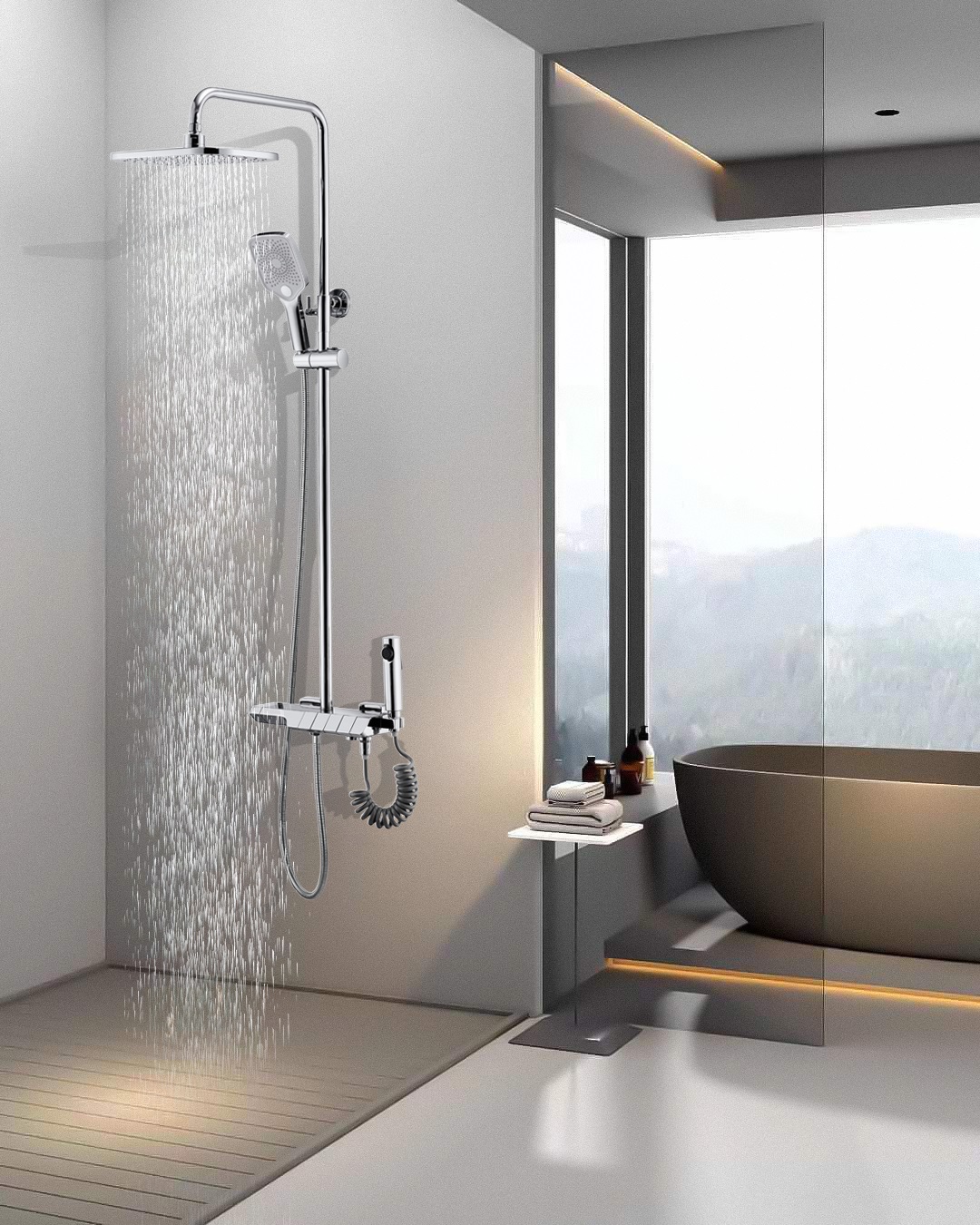 Стойка VETTORRE TS душевая с термостатом BOCH MANN BM9650 (ХРОМ)