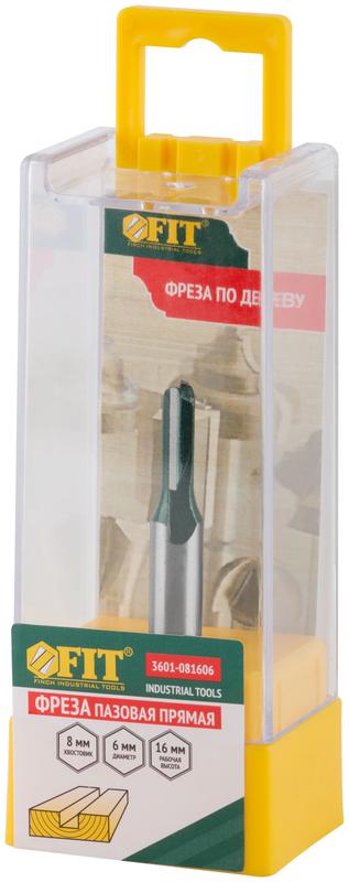 Фреза пазовая прямая с двойн. лезвием DхHхL=6х16х53мм FIT 3601-081606