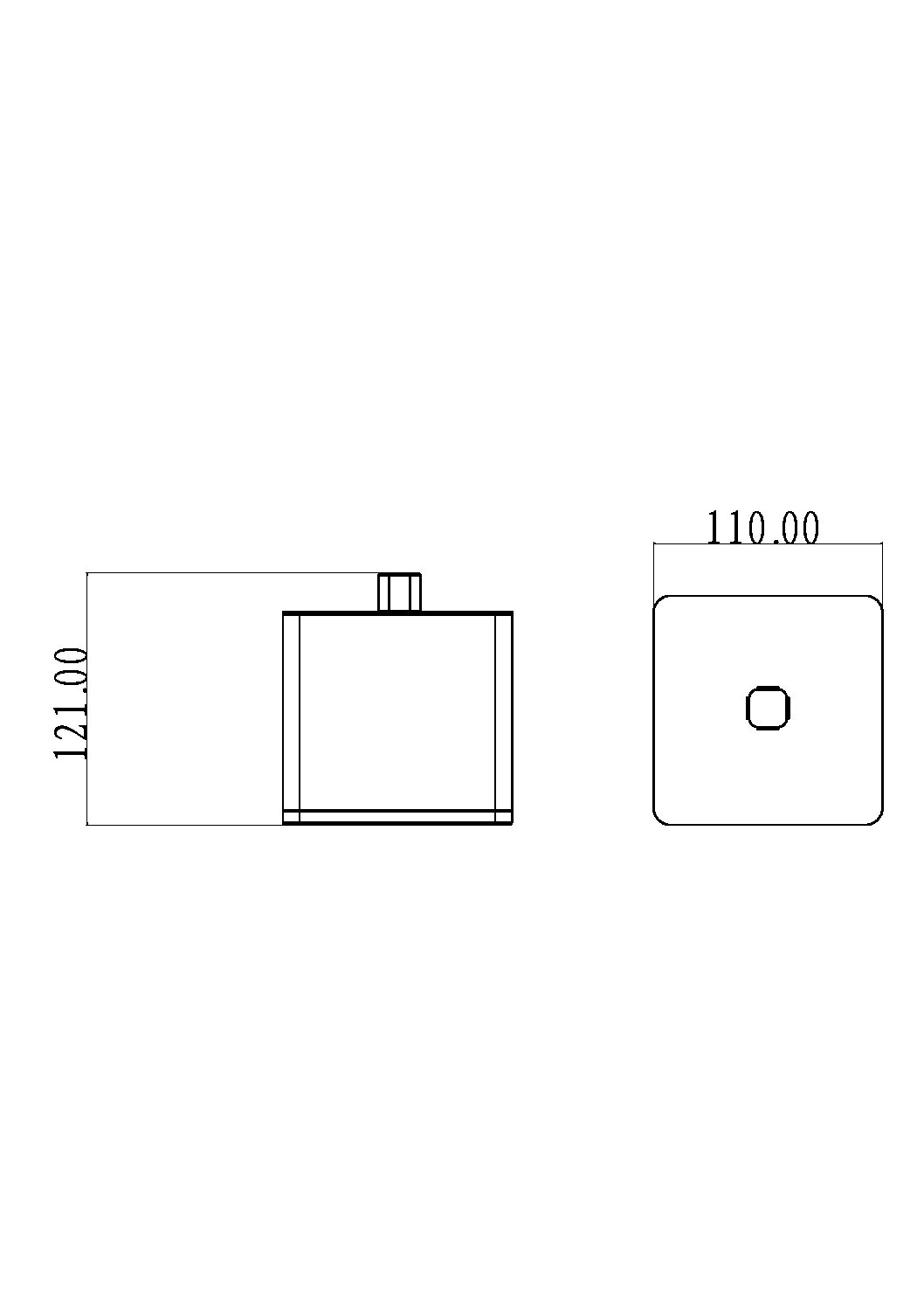 Стакан для ватных дисков квадратный белый-хром