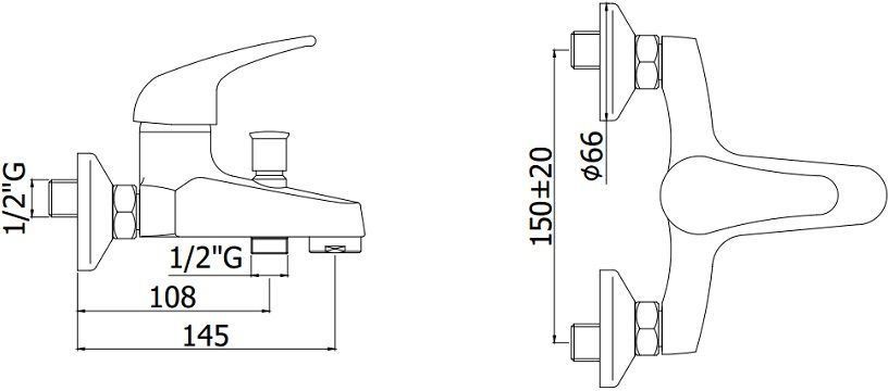 Смеситель для ванны с душем Paffoni Apollo APM022CR