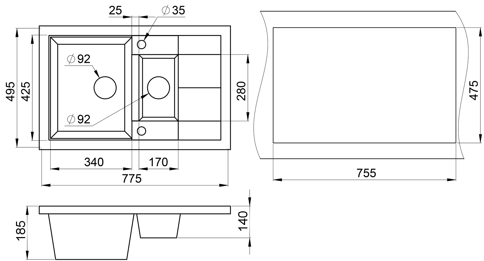 Полотенцедержатель трубчатый двойной Grampus Laguna GR-7802