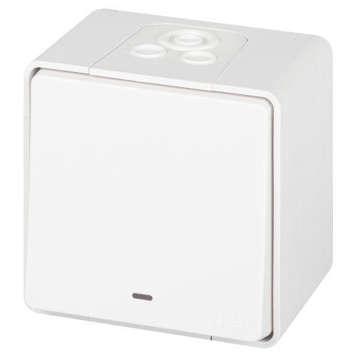 Переключатель Эксперт 11-1507-01 с подсветкой IP55 10АХ-250В ОУ бел. Эра Б0063255