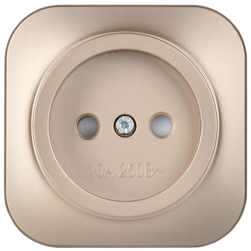 Розетка ОП GLORY РСш20-2-ХШм 10А без заземл. защ. шторки шампань матов. IEK ERH13-K37M-10