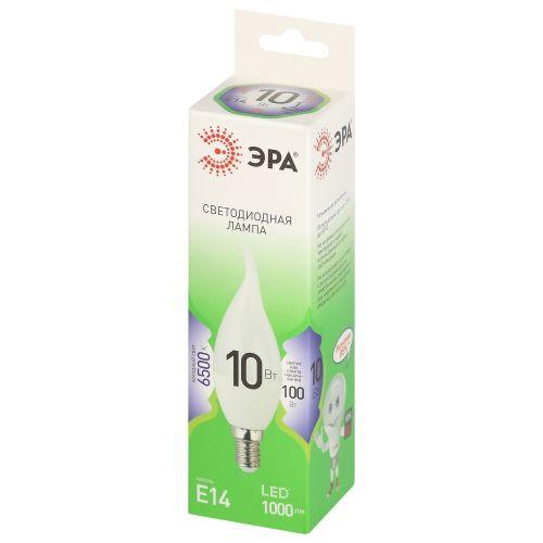 Лампа светодиодная GREEN LINE BXS-10W-865-E14 GL 10Вт свеча на ветру 6500К свет холод. E14 Эра Б0067134