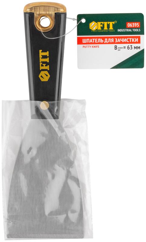Шпатель для удаления ржавчины профи толщ. лезвия 1мм пластик. ручка сметал. бойком 2. 5дюйм (63мм) FIT 06395