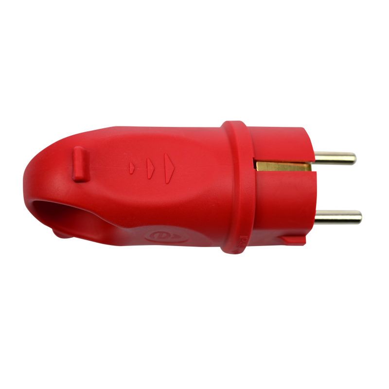 Вилка угловая 16А 2P+E 250В IP44 MultiSet каучук красн. SE MST1402RD