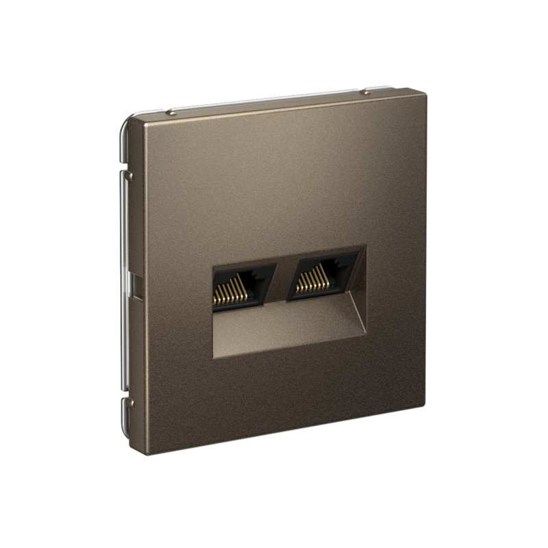 Розетка компьютерная 2-м ArtGallery RJ45 + RJ45 кат.5E механизм мокко SE GAL000685