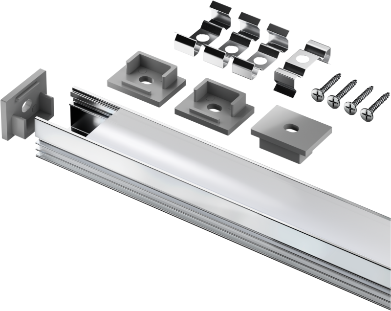 Профиль накладной для светодиод. ленты 95 327 NPR-02-SET с рассеив. поликарбонат алюм. NAVIGATOR 95327