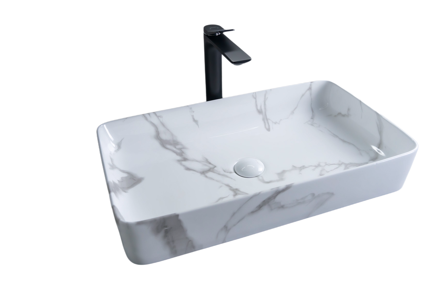 Раковина Gid Mnc396C 54476 накладная под камень глянцевая 60x34x11