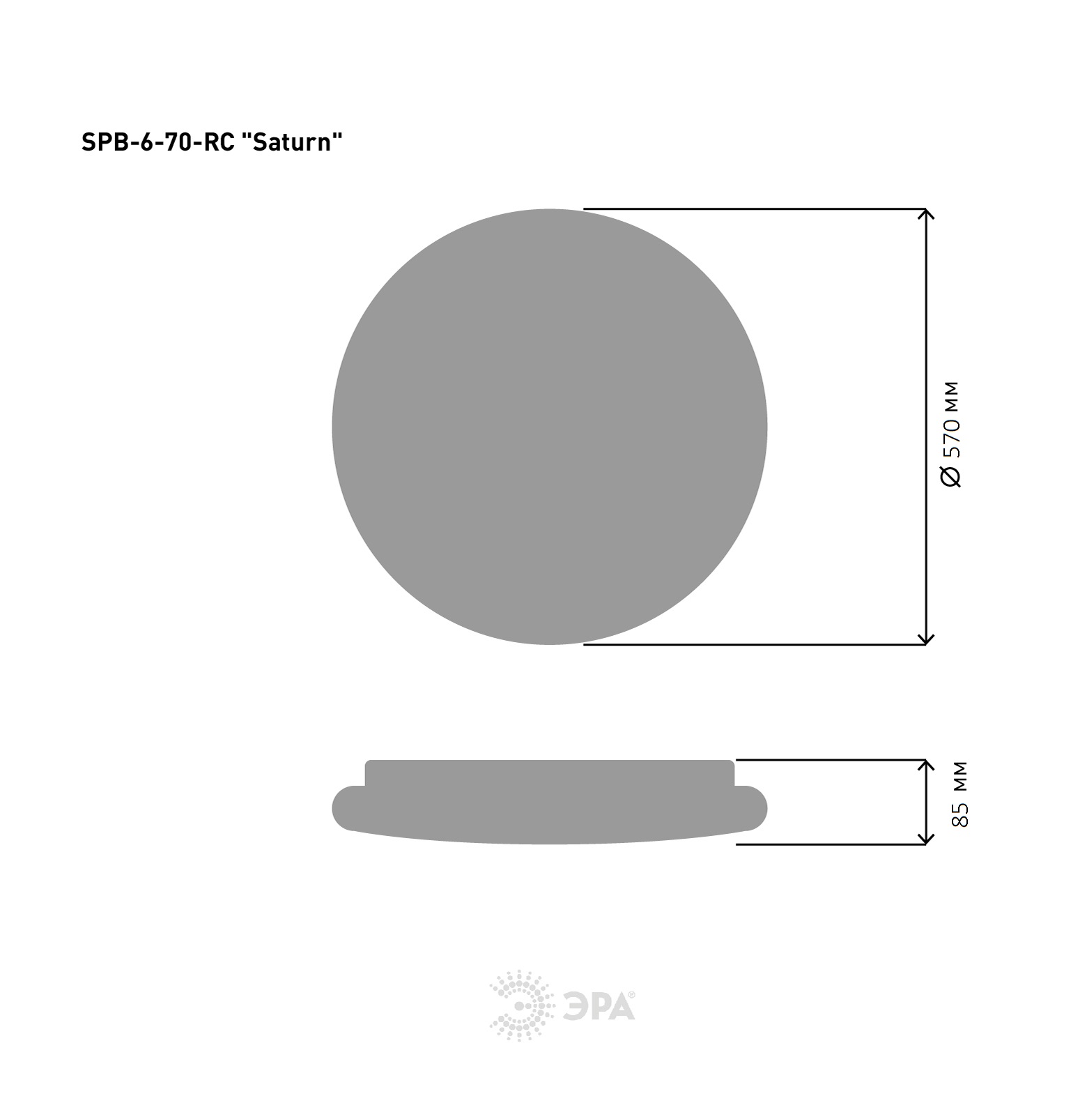Светильник потолочный светодиодный Классик с ДУ SPB-6-70-RC Saturn 70Вт 3000-6500К с ДУ прозрачный кант