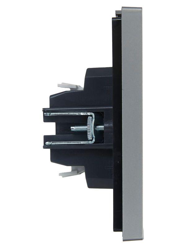 Выключатель 1-кл. СП FORTE&PIANO 10А FP502 с индикацией сталь IEK FP-V10-1-10-1-K46