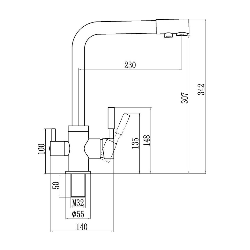 Смеситель для кухни с подключением к фильтру Savol S-L1801C, бронза