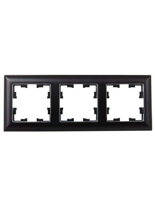 Рамка 3-м BRITE РУ-3-Бр хром/черн. IEK BR-M32-12-2-K23