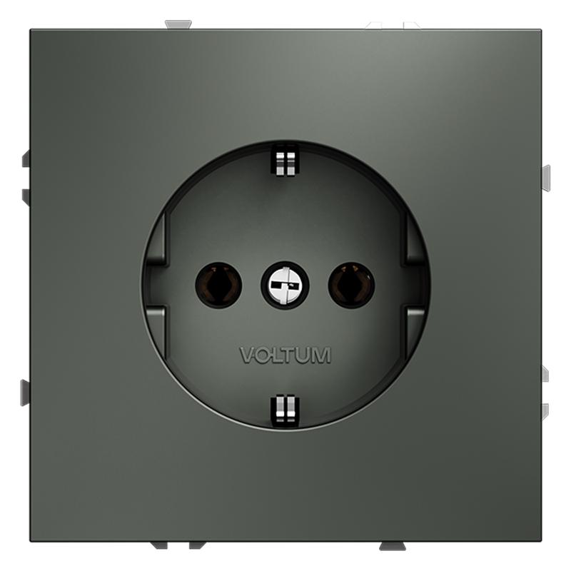Розетка 1-м СП S70 16А с заземл. механизм титан Voltum VLS040106