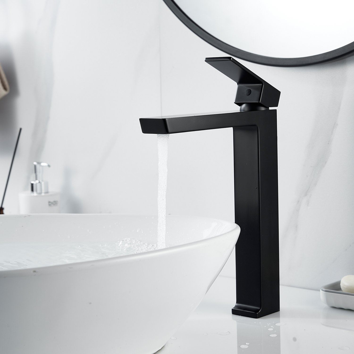 Смеситель для раковины высокий Rose R18H R1811H-1, черный