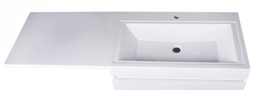 Тумба напольная "Даллас 140", Люкс белая, PLUS, ЭМАЛЬ