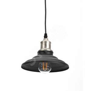 Светильник PL4 BK/BN Подвес металл, E27, max 60W, d203 мм, шагрень черный/темный никель