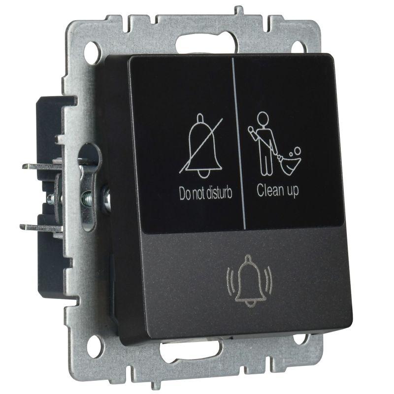 Кнопка звонка BRITE 10А ВС10-1-9-БрЧ для отелей с индик. механизм черн. IEK BR-V14-2-10-K02