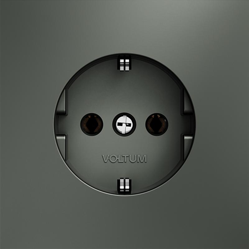 Розетка 1-м СП S70 16А с заземл. механизм титан Voltum VLS040106