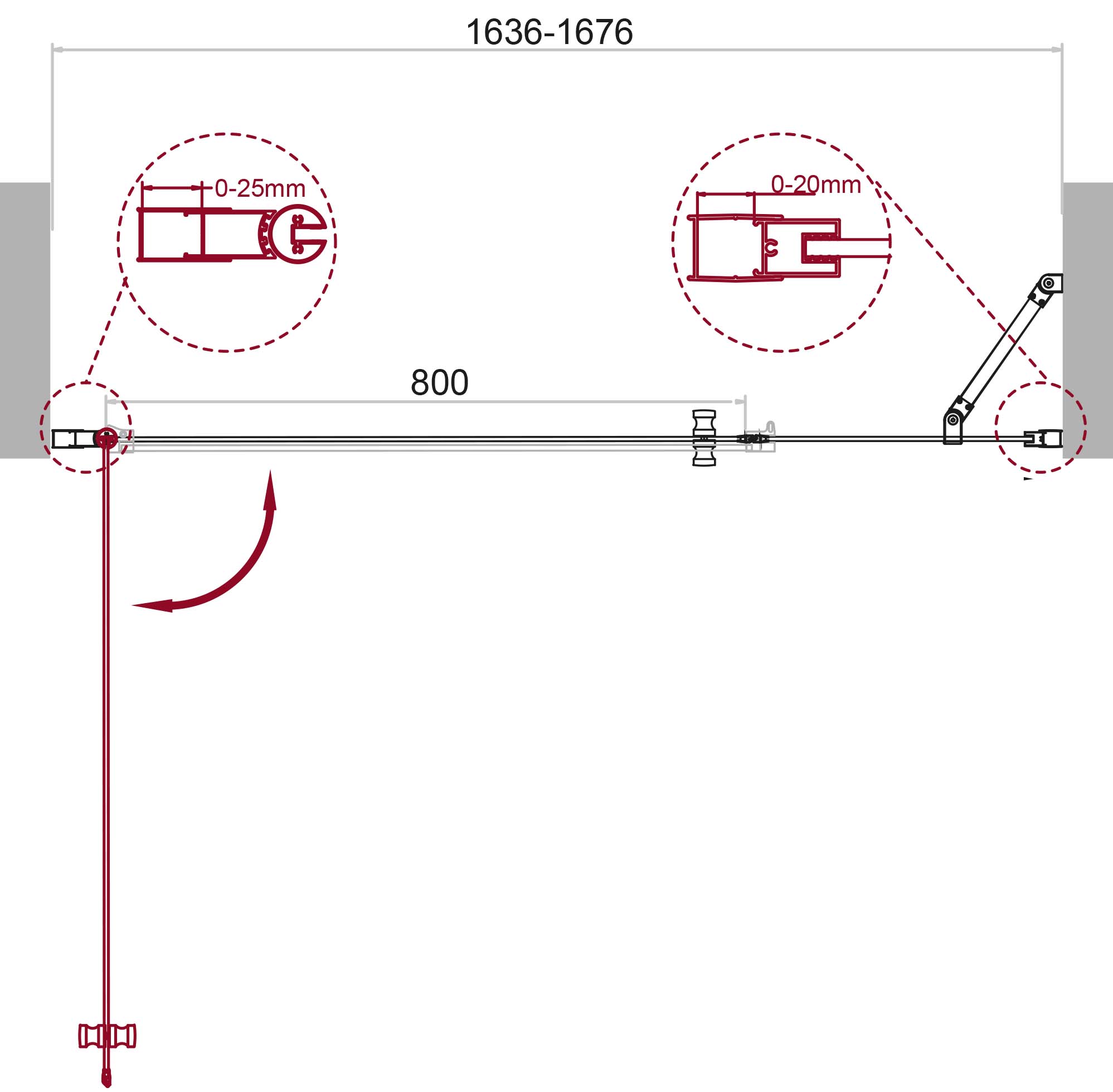 Душевая дверь BelBagno ETNA-B-11-80+90-C-Cr