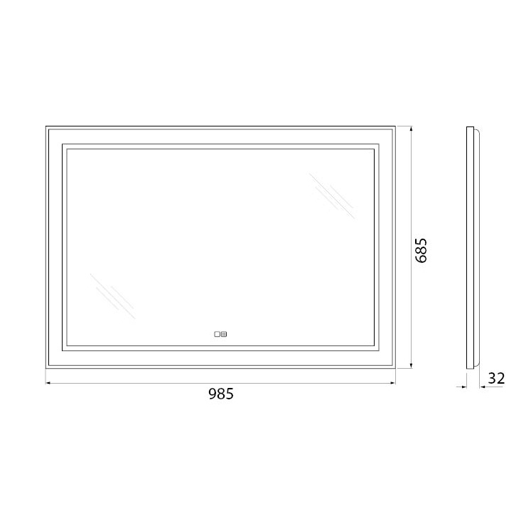 Зеркало BelBagno SPC-KRAFT-985-685-TCH-WARM-NERO