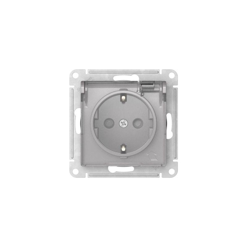 Розетка AtlasDesign Aqua 16А IP44 с заземл. защ. шторки с прозр. крышкой быстрозажим. клем. механизм алюм. SE ATN440346S