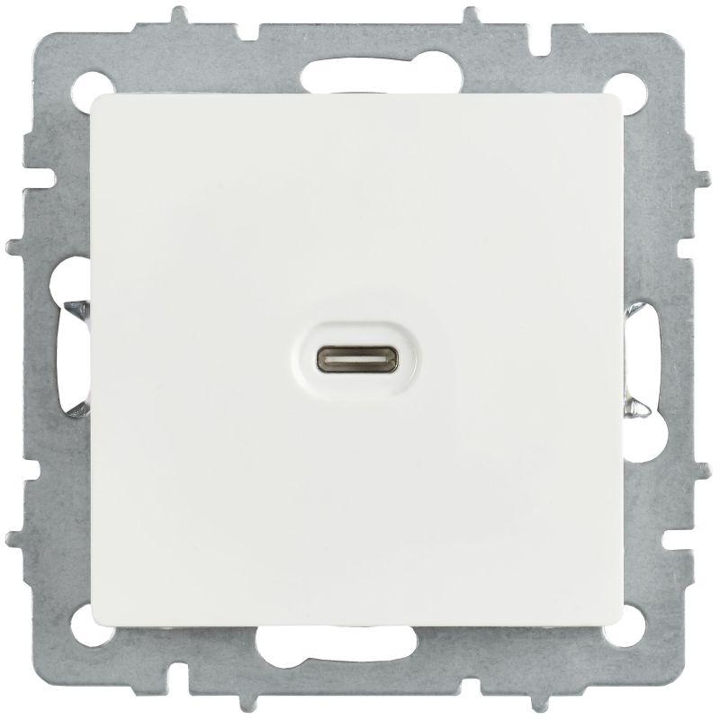 Розетка СП BRITE РЮ12-1-БрБ USB C 65Вт высокоскор. заряд. бел. IEK BR-U13-065-K01