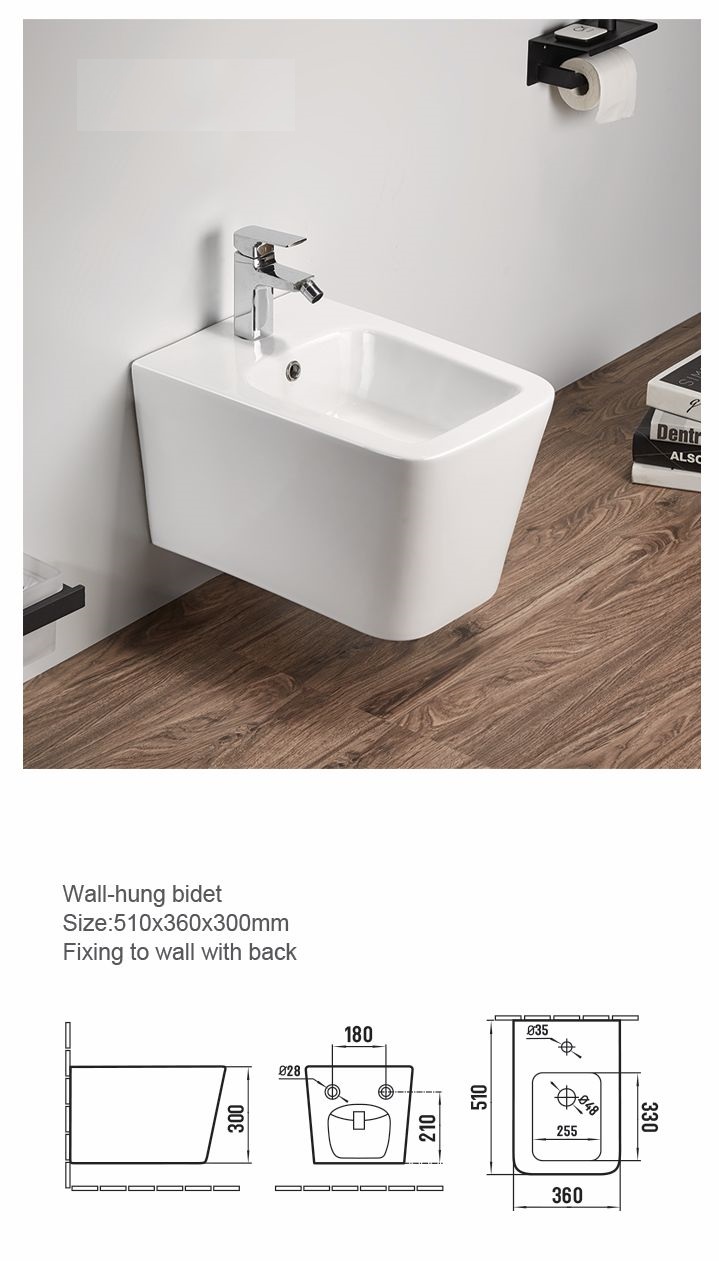 Zen подвесной унитаз с биде глянец белый с крышкой