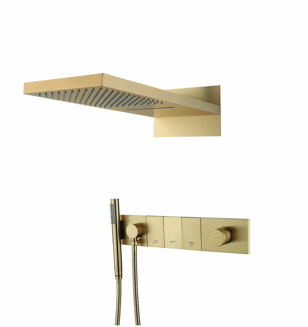 Встроенная душевая система  ZODIAC, трехпозиционная MATT GOLD