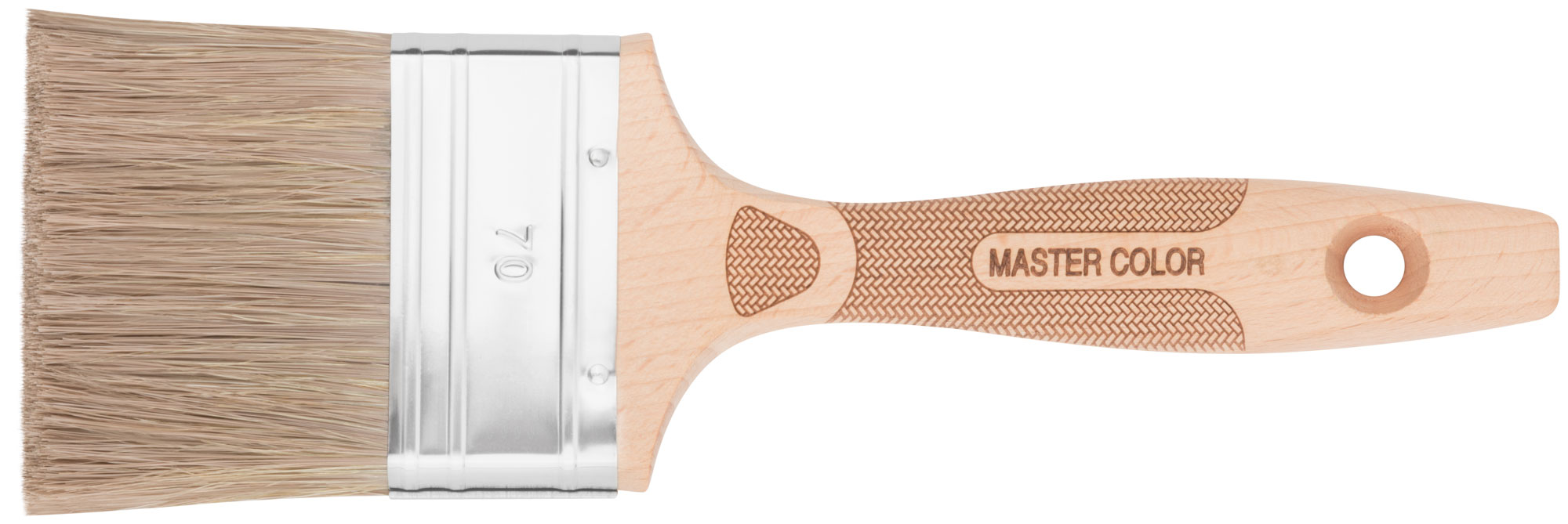 Кисть флейцевая, толщ. 18 мм, 70% ПЭT/30% нат.щетина, нерж. обжим., буковая ручка, ширина 70 мм