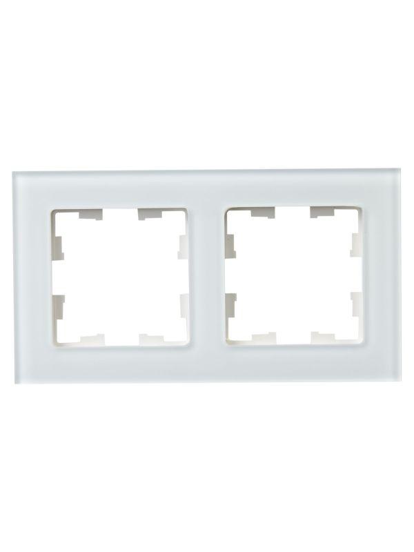 Рамка 2-м BRITE РУ-2-2-Бр стекло бел. матов. IEK BR-M22-G-31-K01