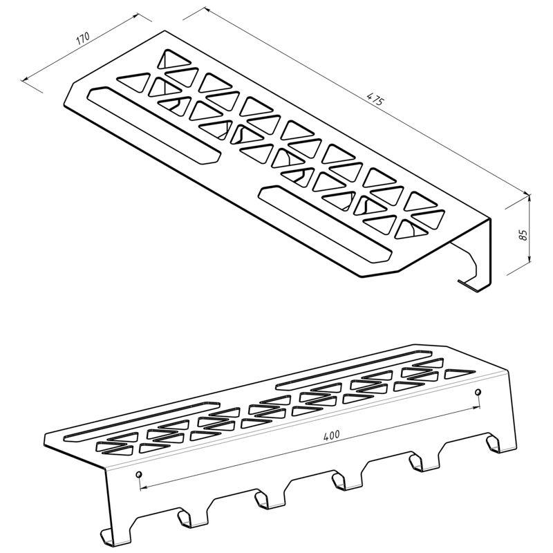 Полка для хранения одежды в стиле лофт настенная черн. Rexant 38-0691