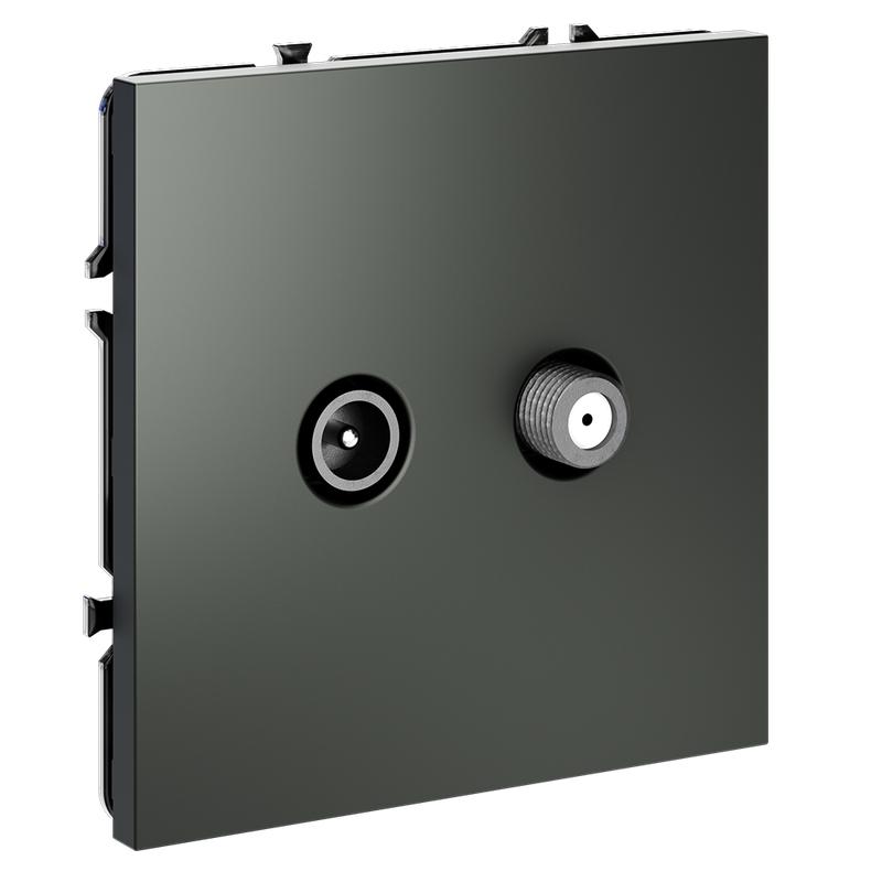 Розетка телевизионная оконечная TV + SAT 2-м СП S70 механизм титан Voltum VLS060406