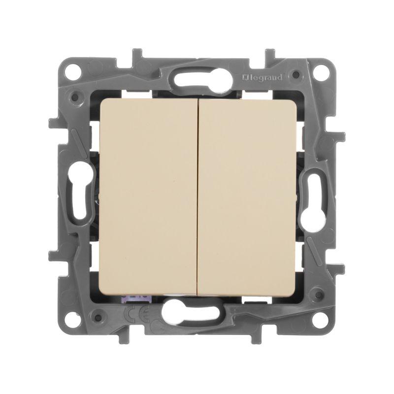 Переключатель 2-кл. СП Etika Plus 10А IP20 250В 10AX безвинтов. зажимы механизм сл. кость IEK 672312