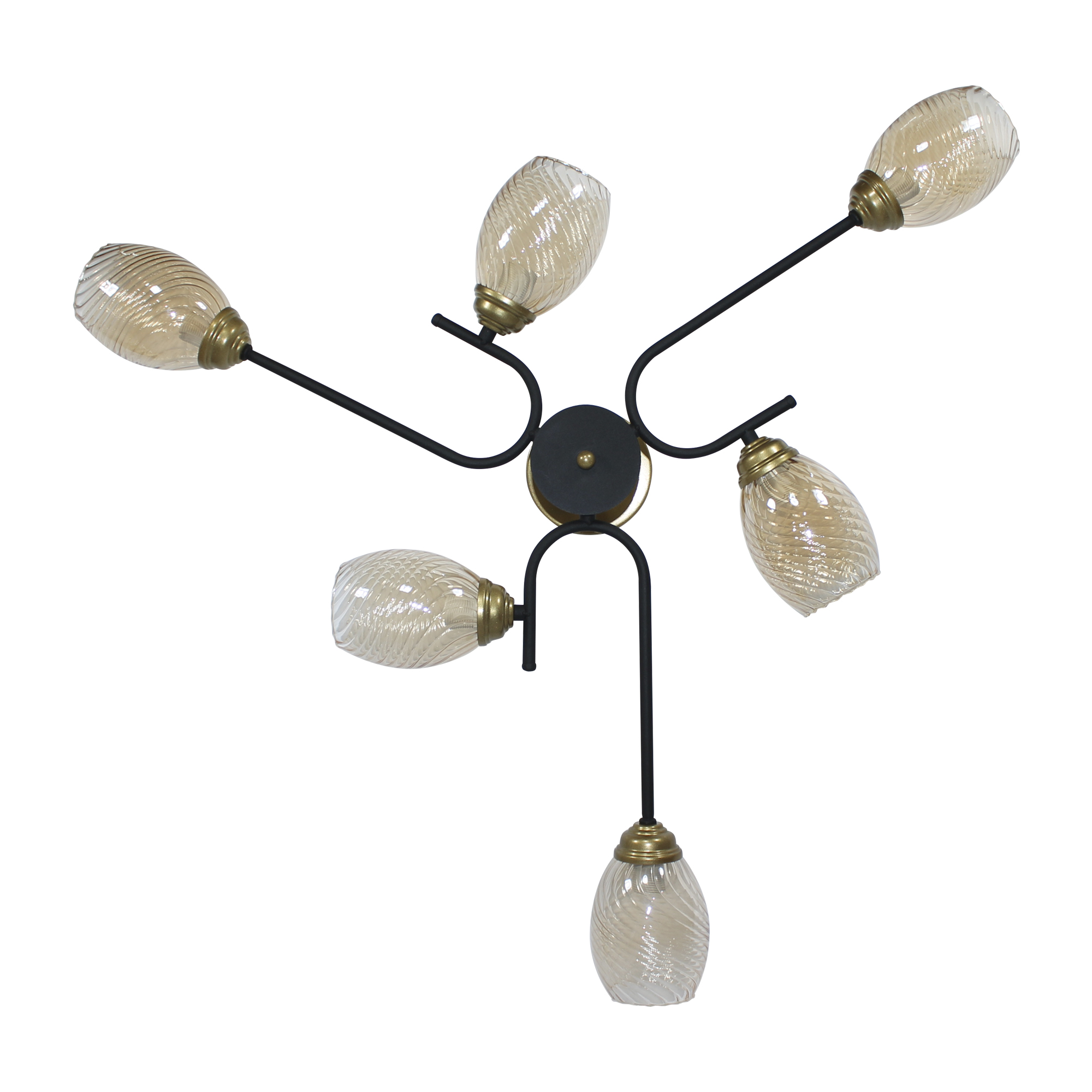 Светильник потолочный Юна 161 черн.муар.зол. НПБ 01-6х60-127 Е14