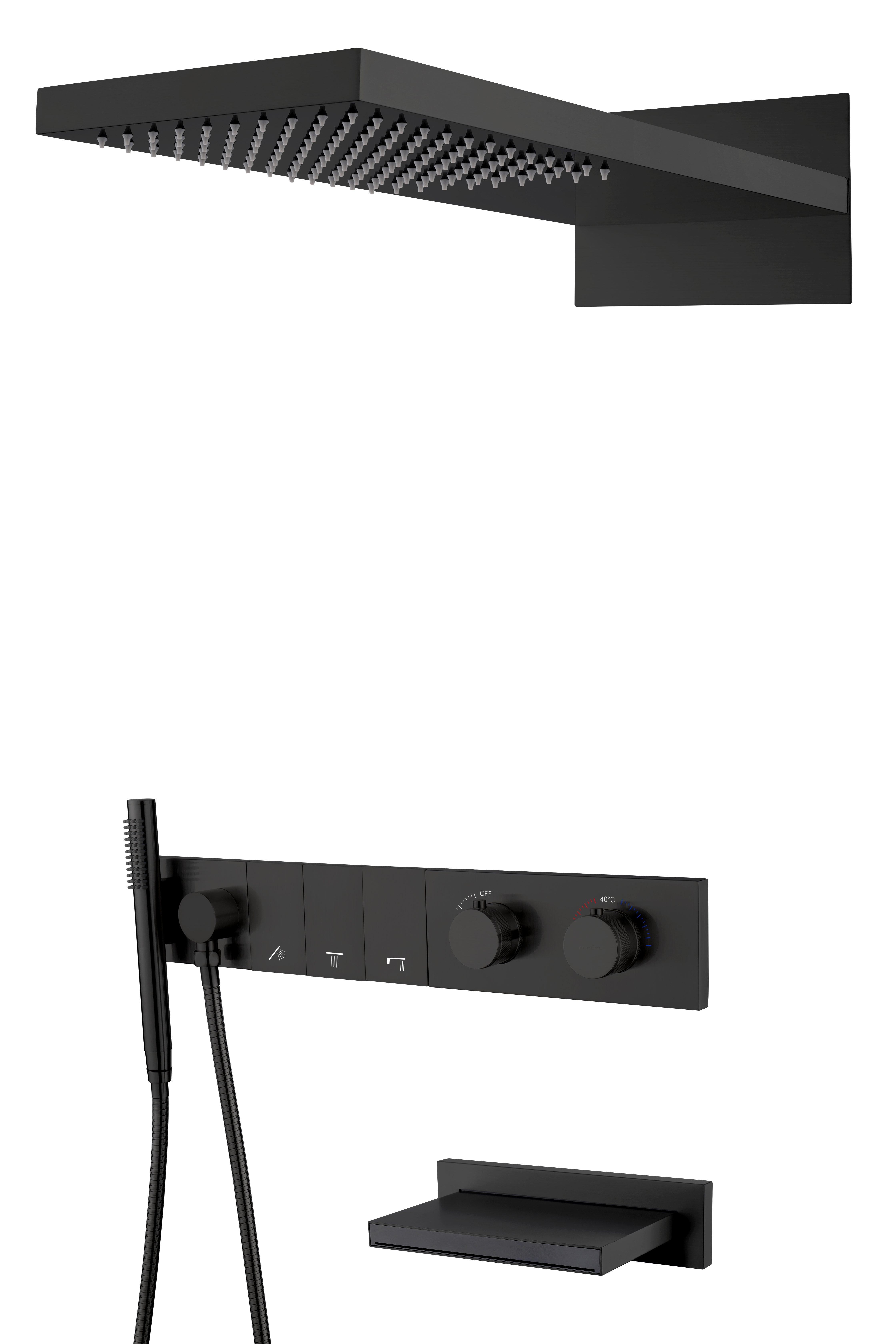 Встроенная душевая система  ZODIAC с термостатом, трехпозиционная GOLD