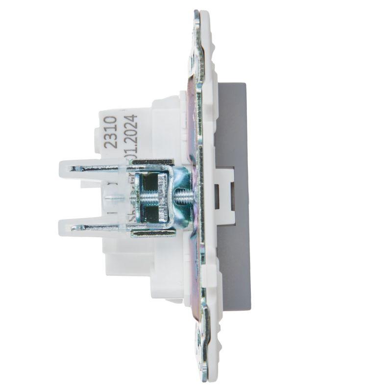 Розетка SKANDY 10А без заземл. без защ. шторок SK-R02Gr сер. IEK SK-R10-10-K03