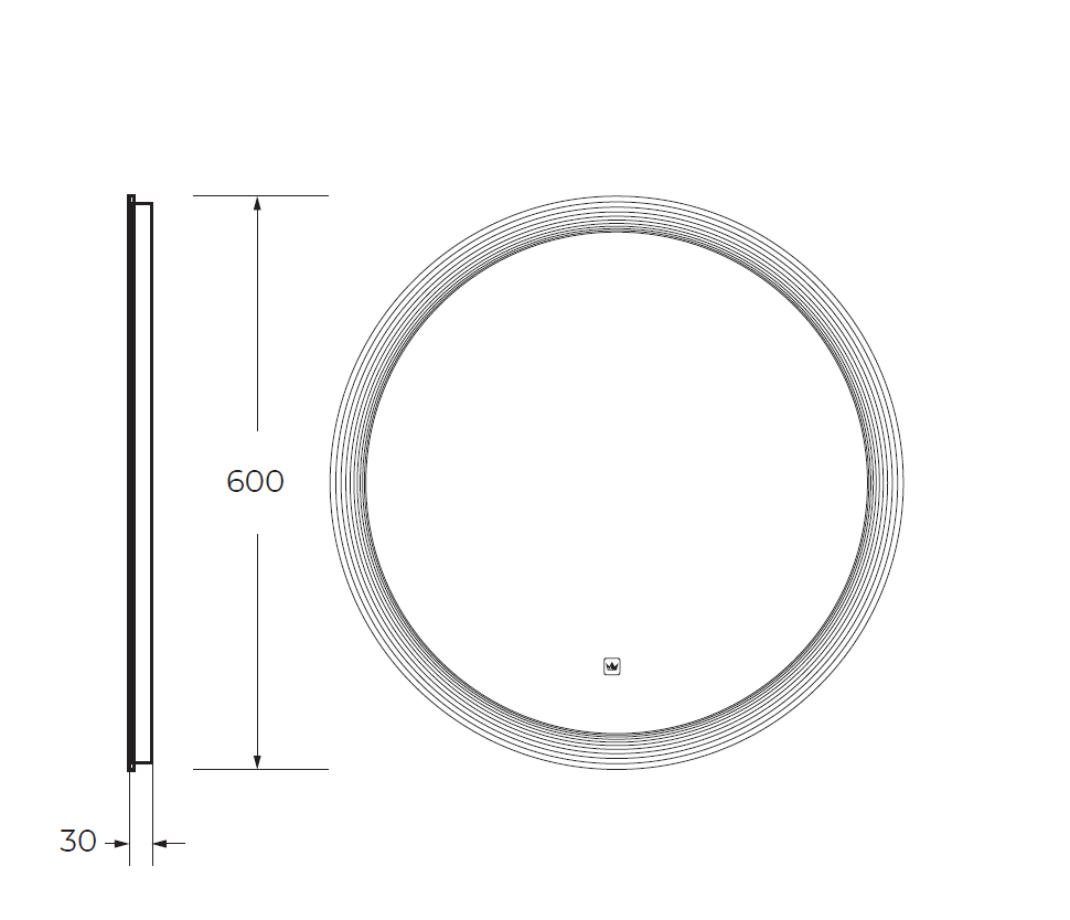 Зеркало Cezares CZR-SPC-ECO-600-LED-TCH